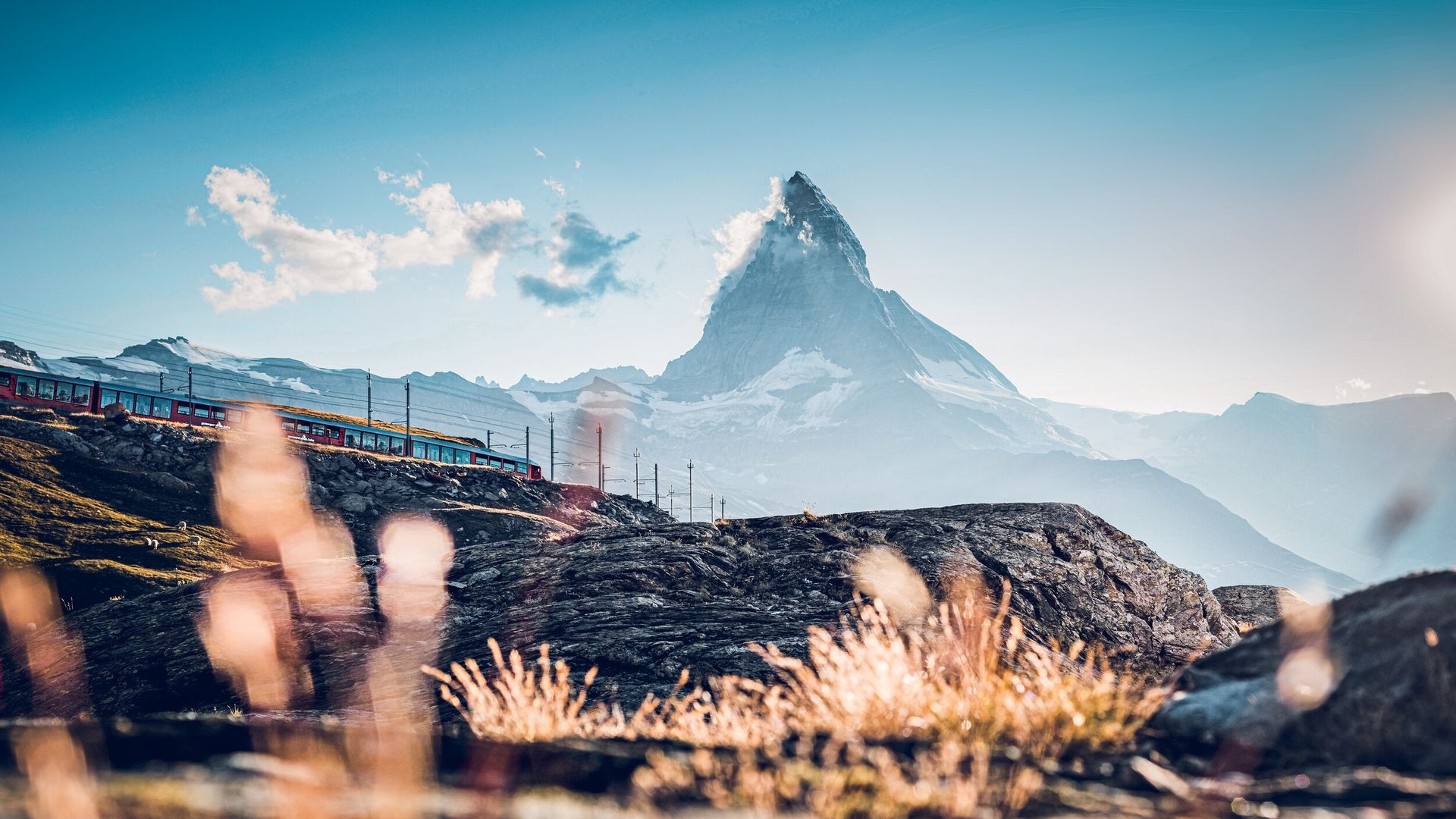 Aussicht auf das Matterhorn von Rotenboden aus im Herbst 