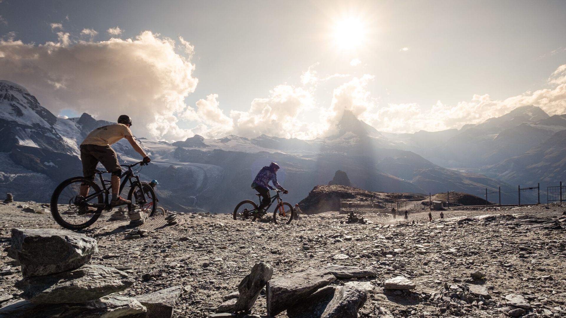 Mountain bikers on the Gornergrat