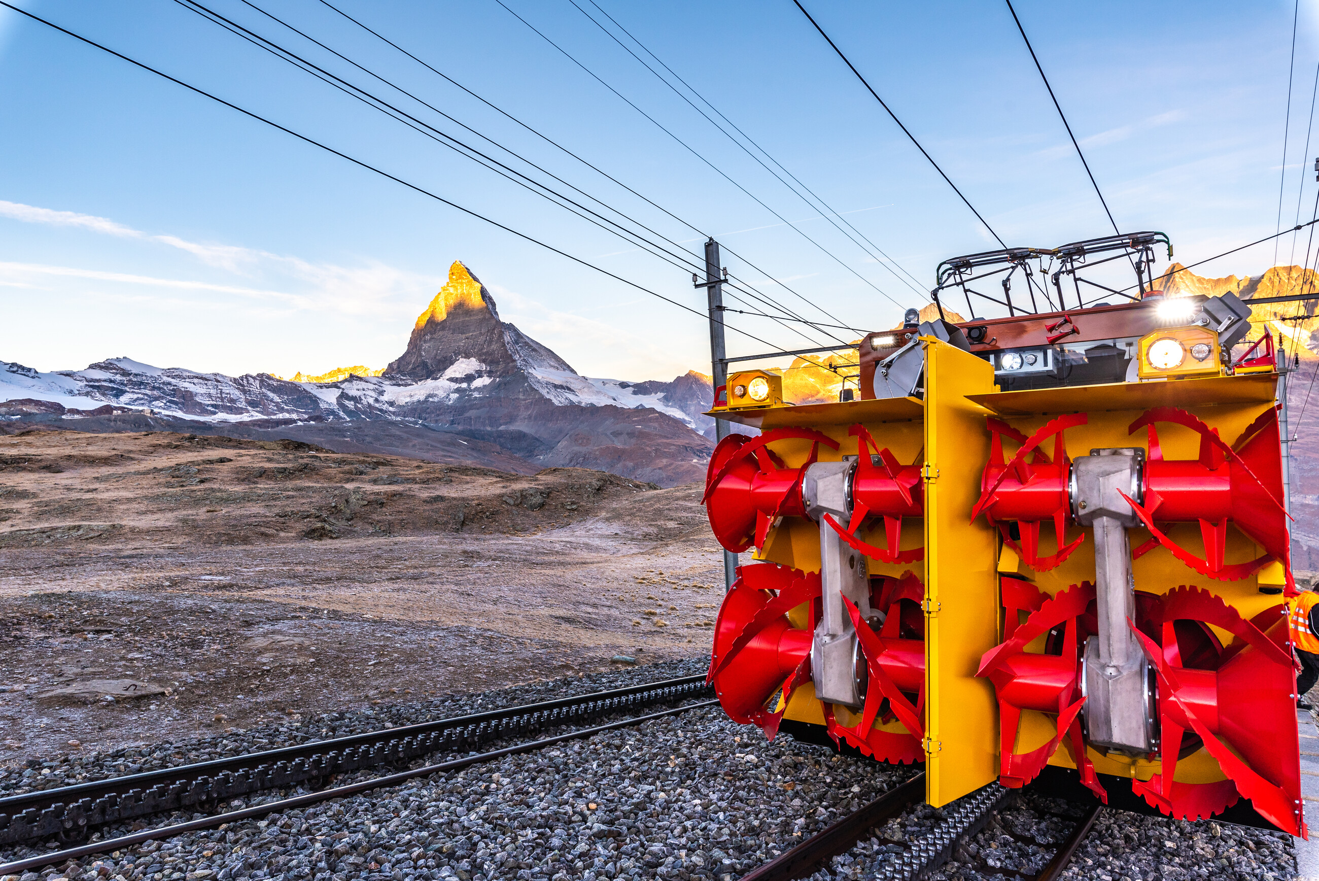 Testfahrt der Schneeschleuder am Gornergrat