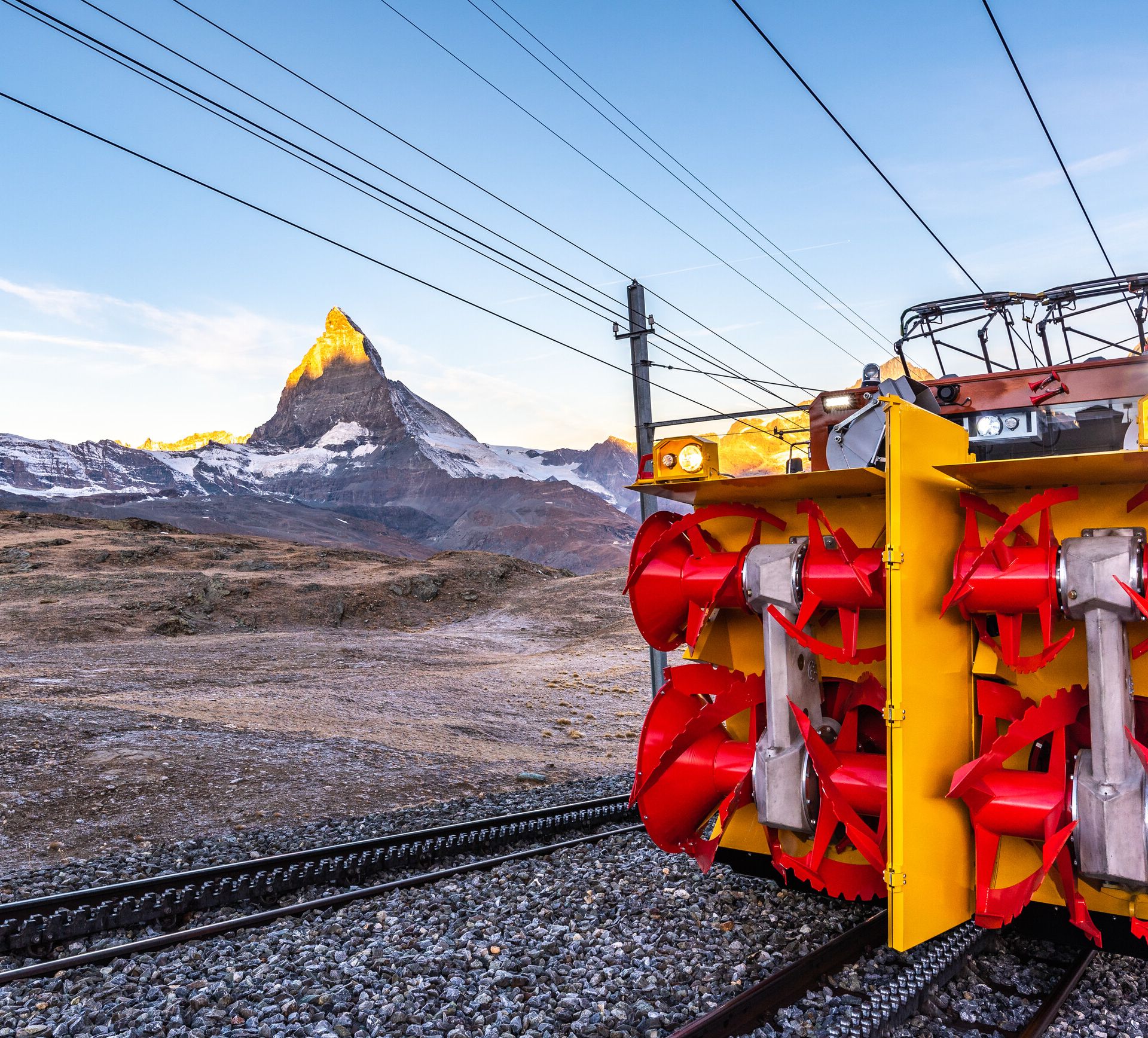 Testfahrt der Schneeschleuder am Gornergrat