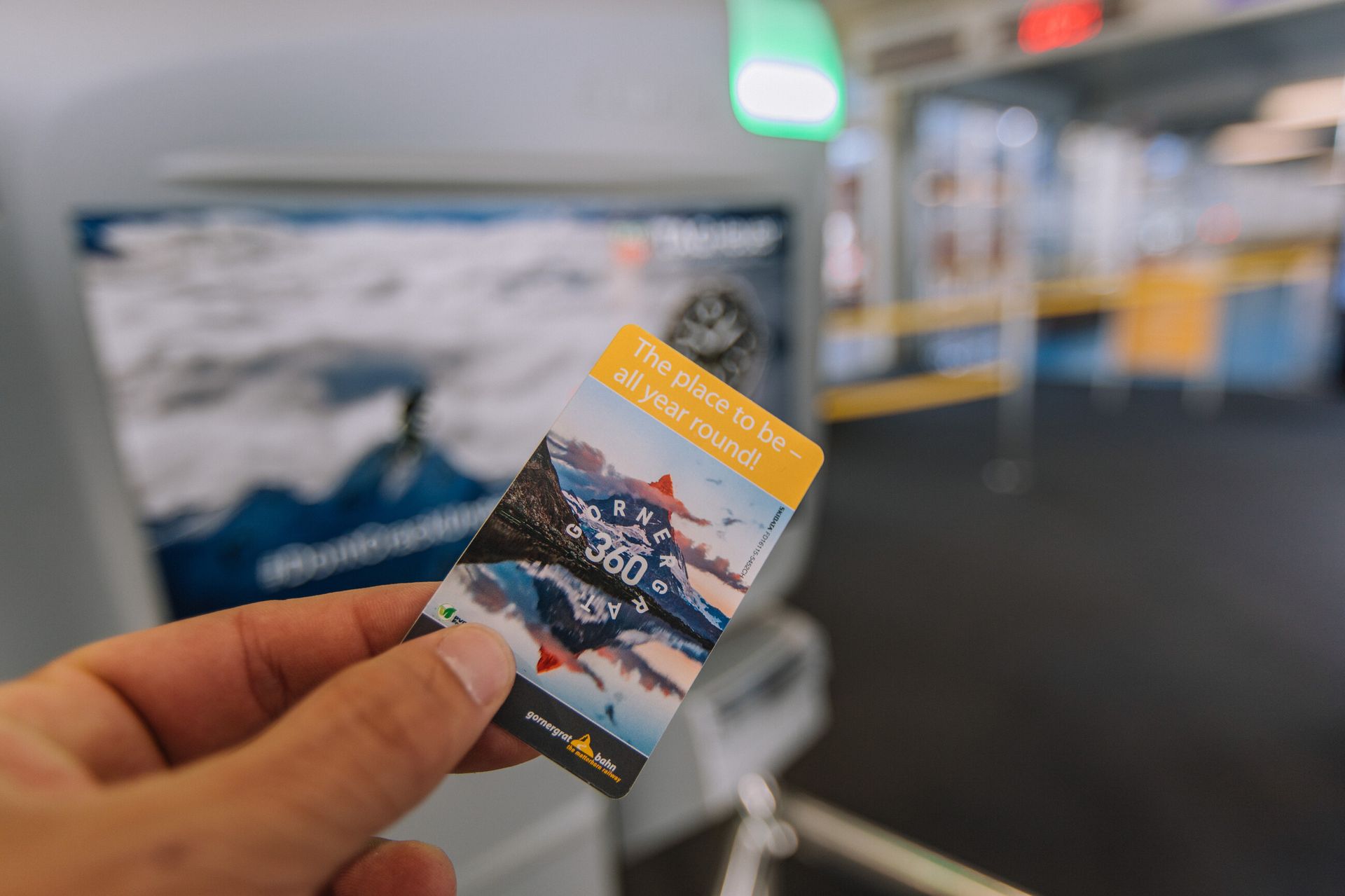 Keycard at the electronic turnstyle of the Gornergrat Bahn