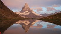 Sunrise at Lake Riffel with a view of the Matterhorn 