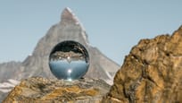 Glass sphere Matterhorn Gornergrat in summer