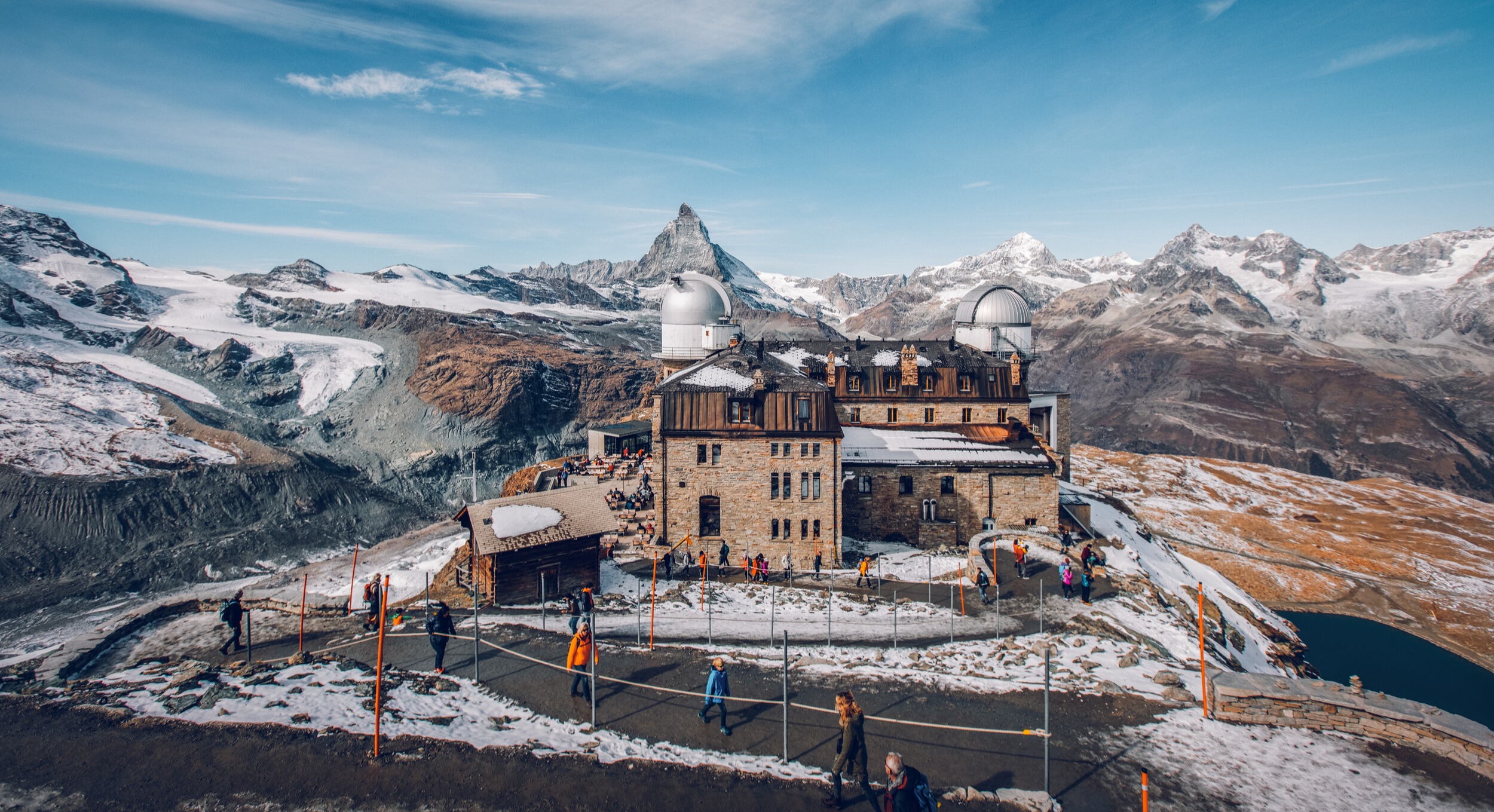 Hôtel Kulm au Gornergrat en automne au-dessus de Zermatt 