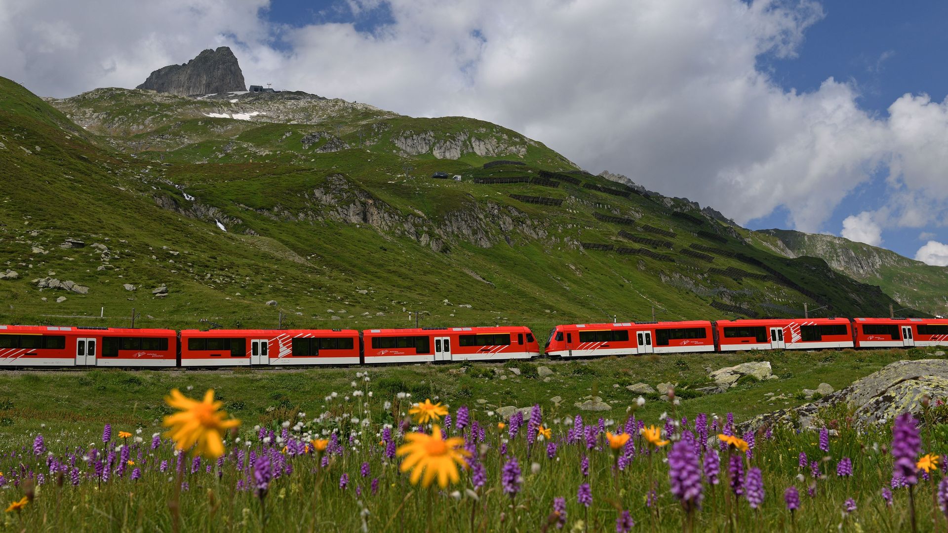 Orion du Matterhorn Gottthard Bahn, Oberalppass en été