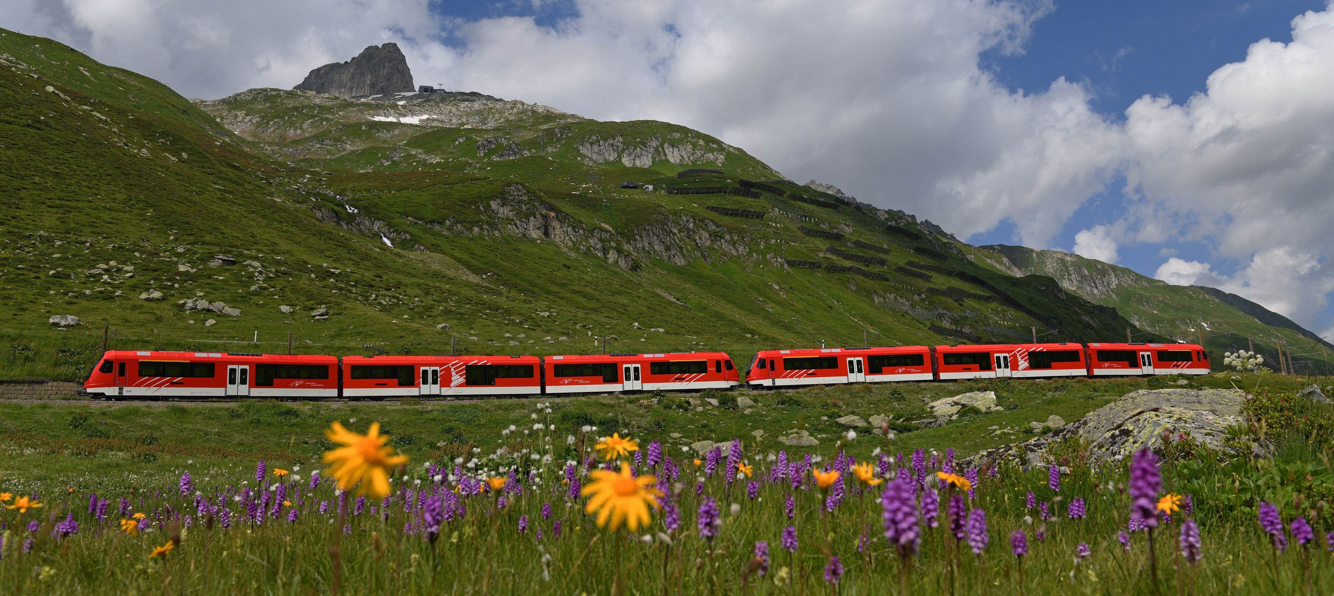 Orion of the Matterhorn Gottthard Railway, Oberalppass in summer