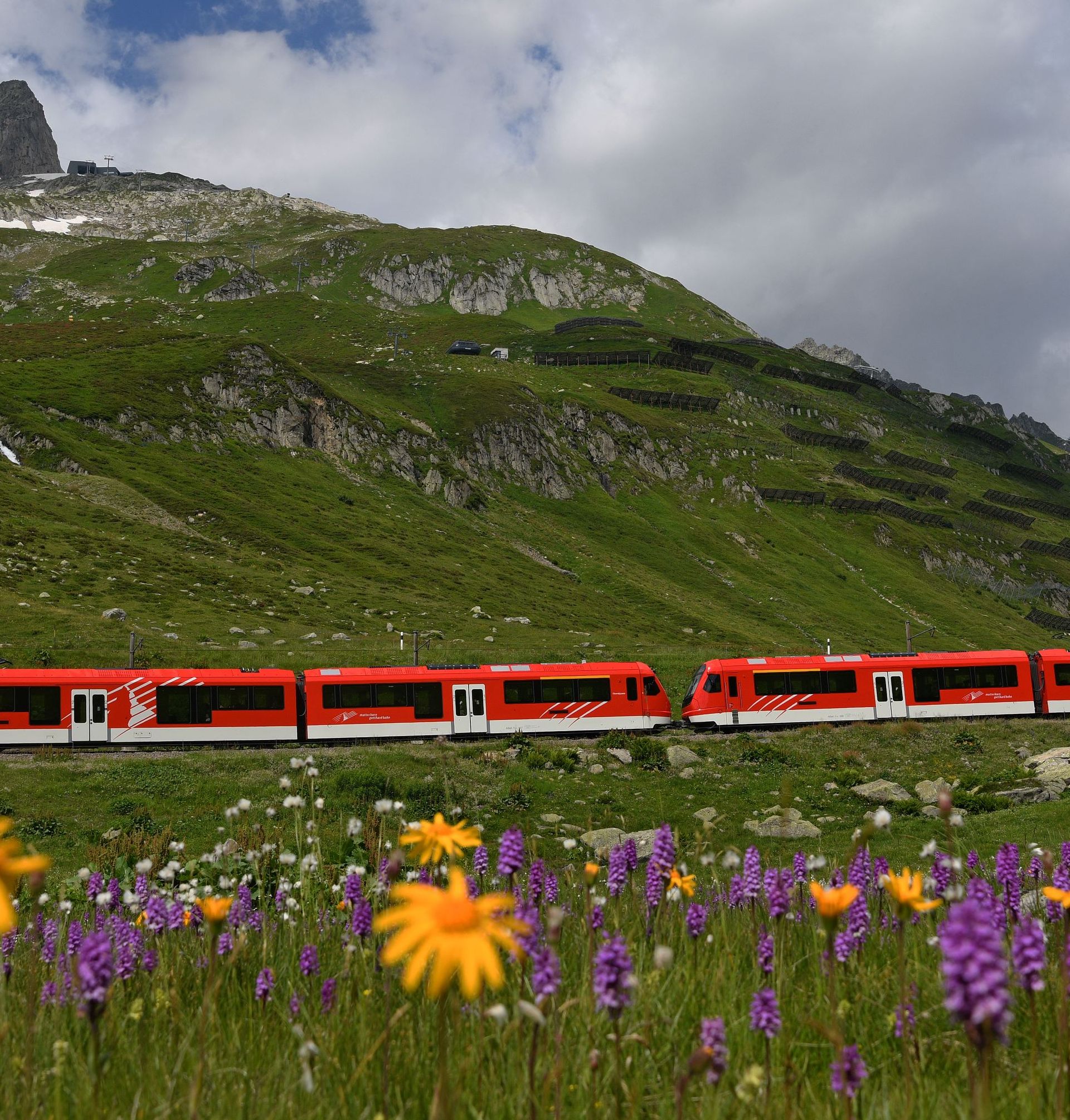 Orion of the Matterhorn Gottthard Railway, Oberalppass in summer