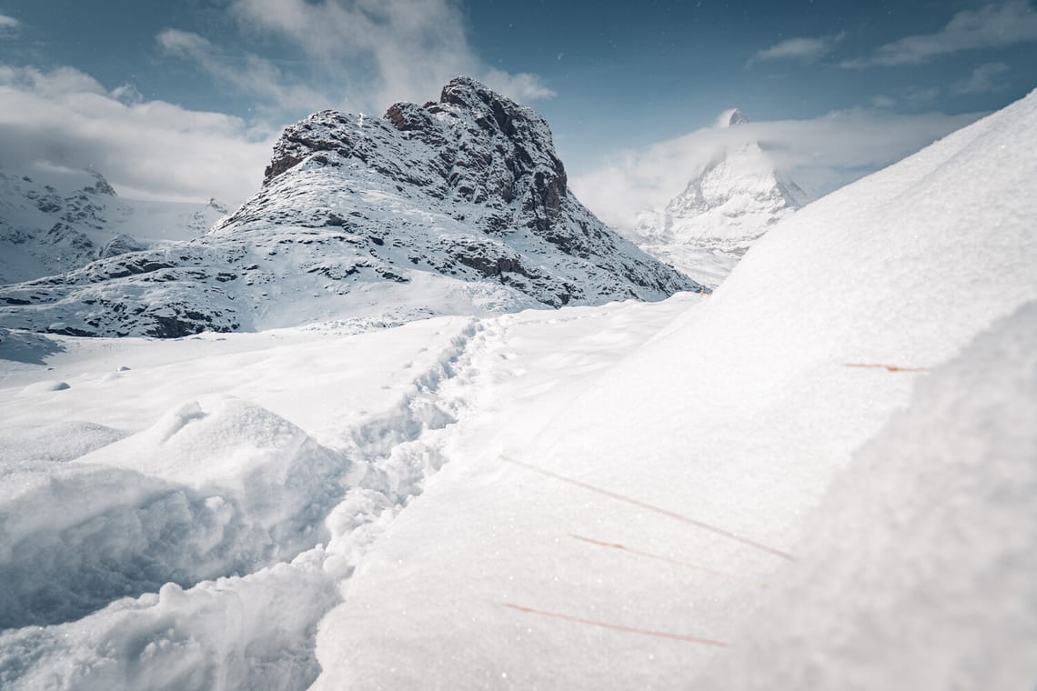 Paysage d'hiver sur le Riffelhorn