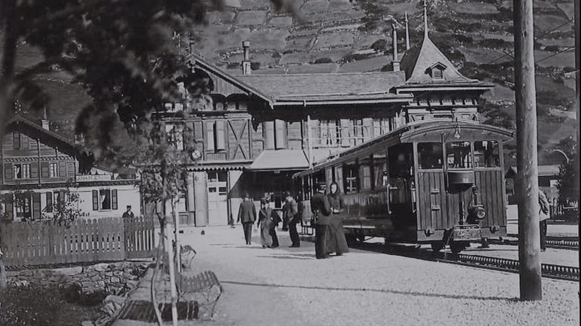 Bahnhof Zermatt Gornergrat Bahn um 1900