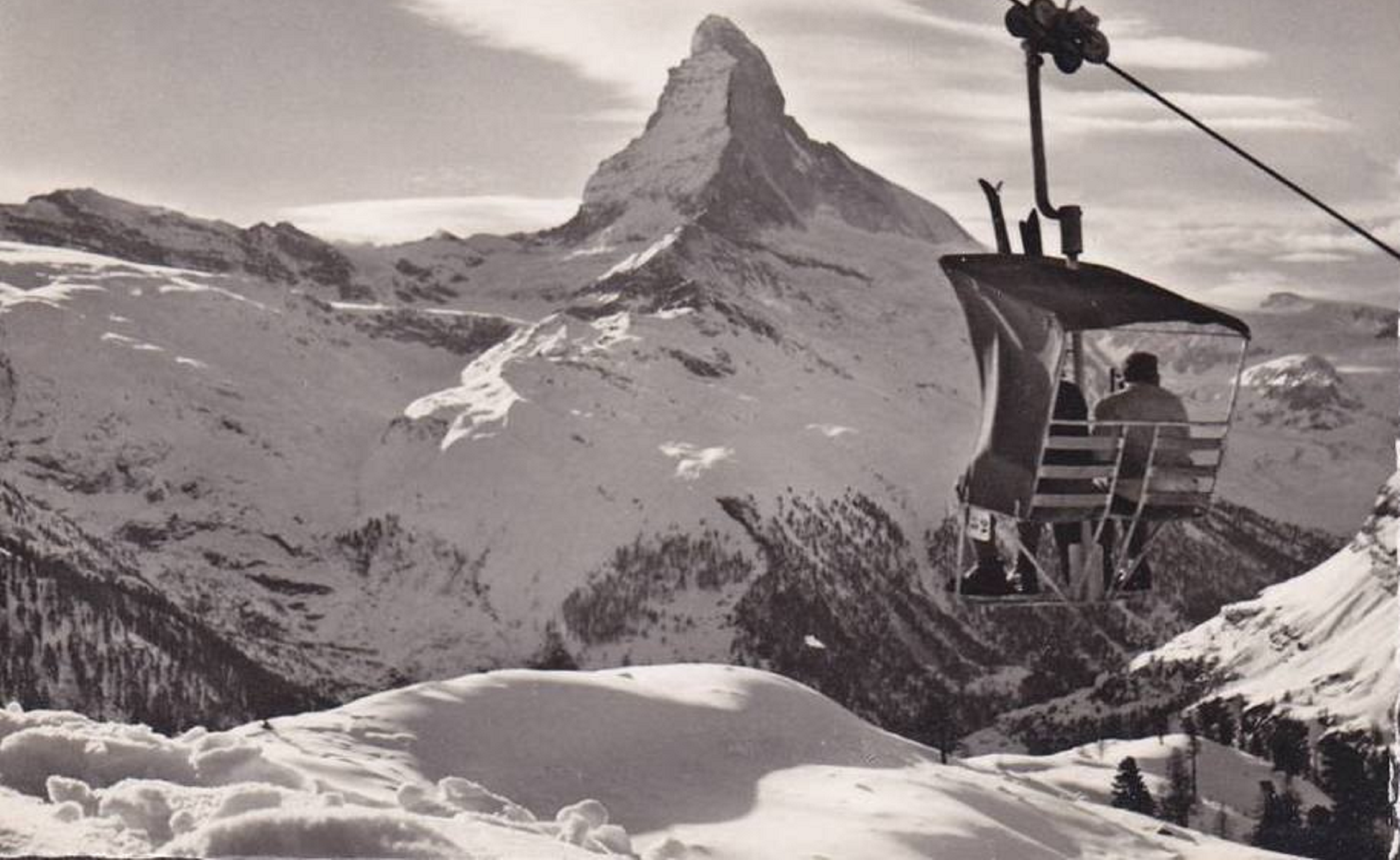 Sessellift Gornergrat mit Blick aufs Matterhorn