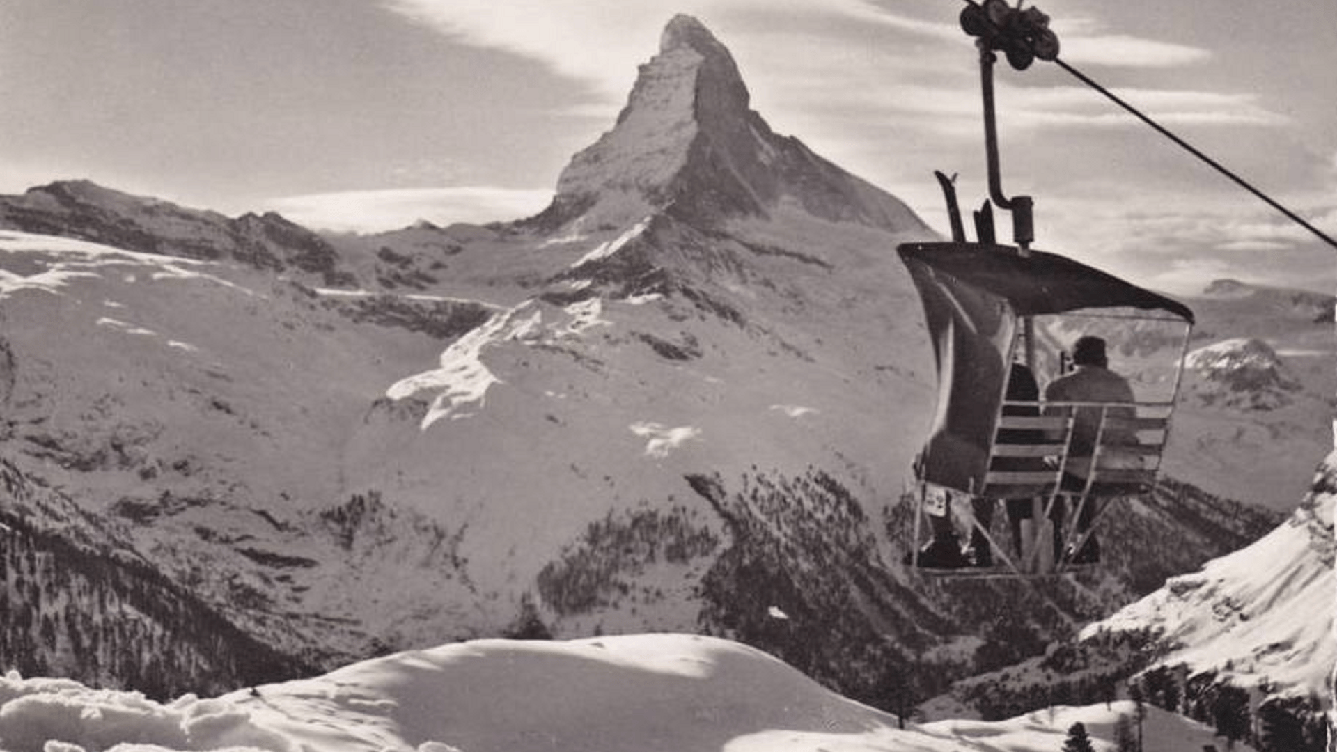 Sessellift Gornergrat mit Blick aufs Matterhorn
