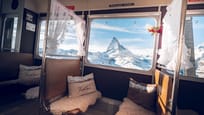 NostalChic Class, interior view, decoration and view of the Matterhorn from the window