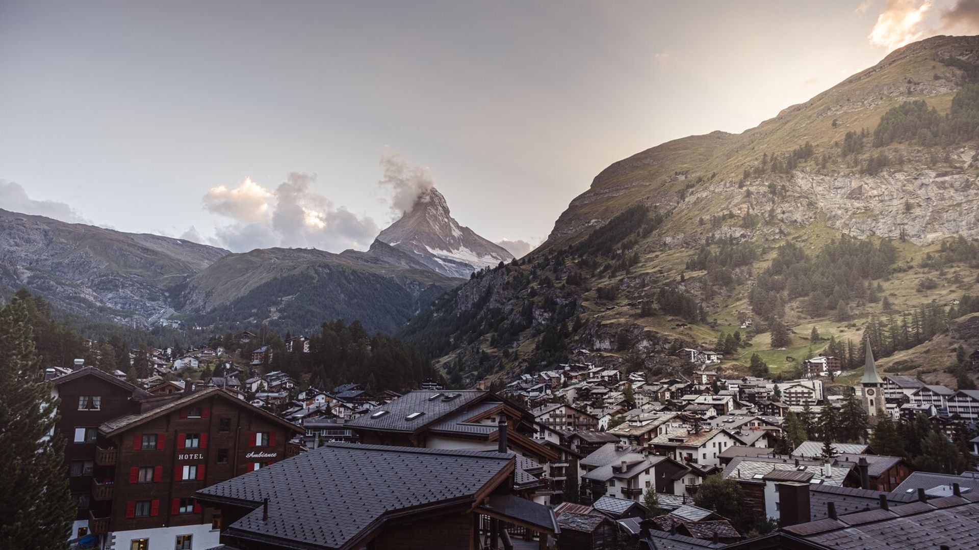 Zermatt dusk in summer
