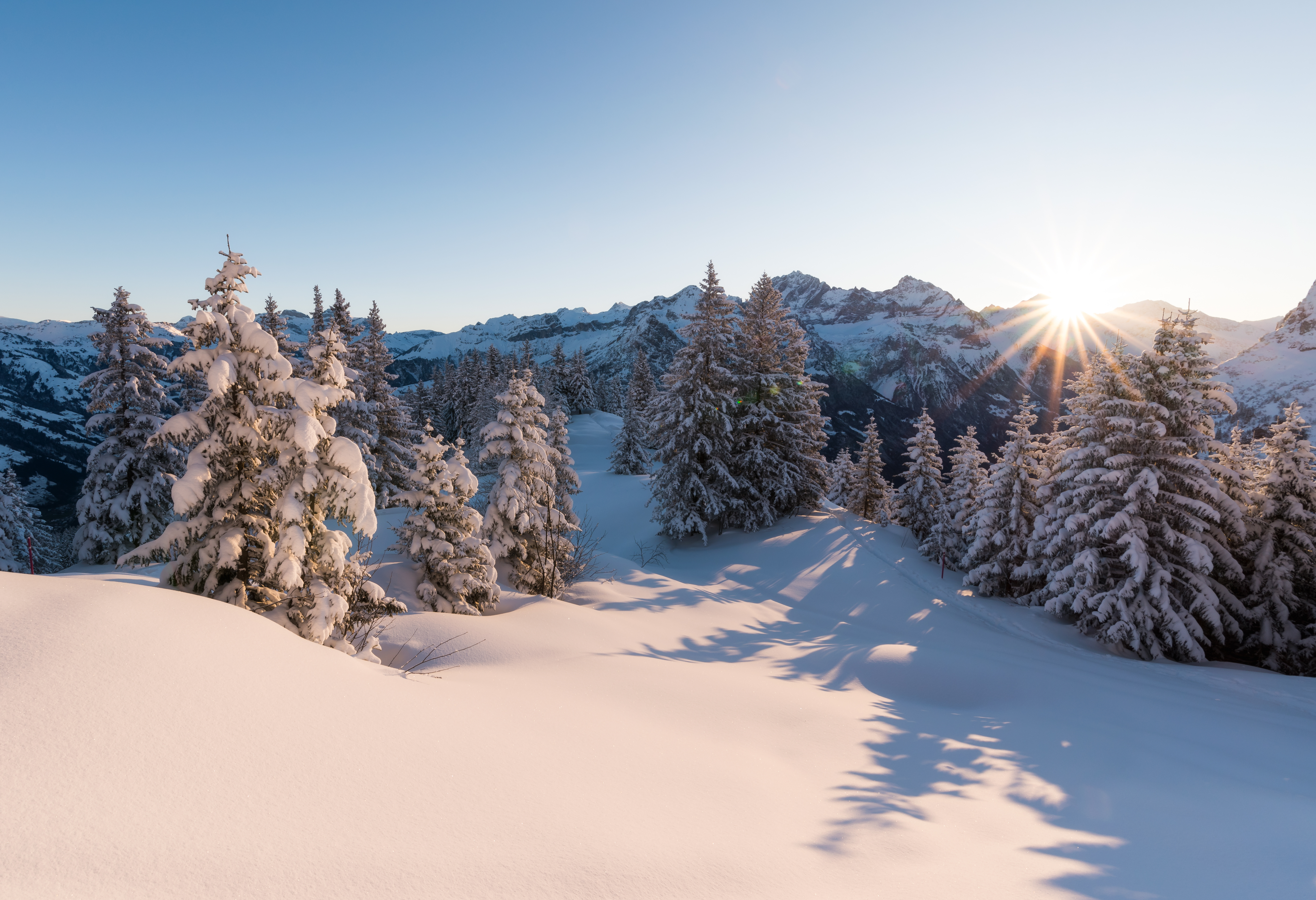 Snow-covered mountain landscape 